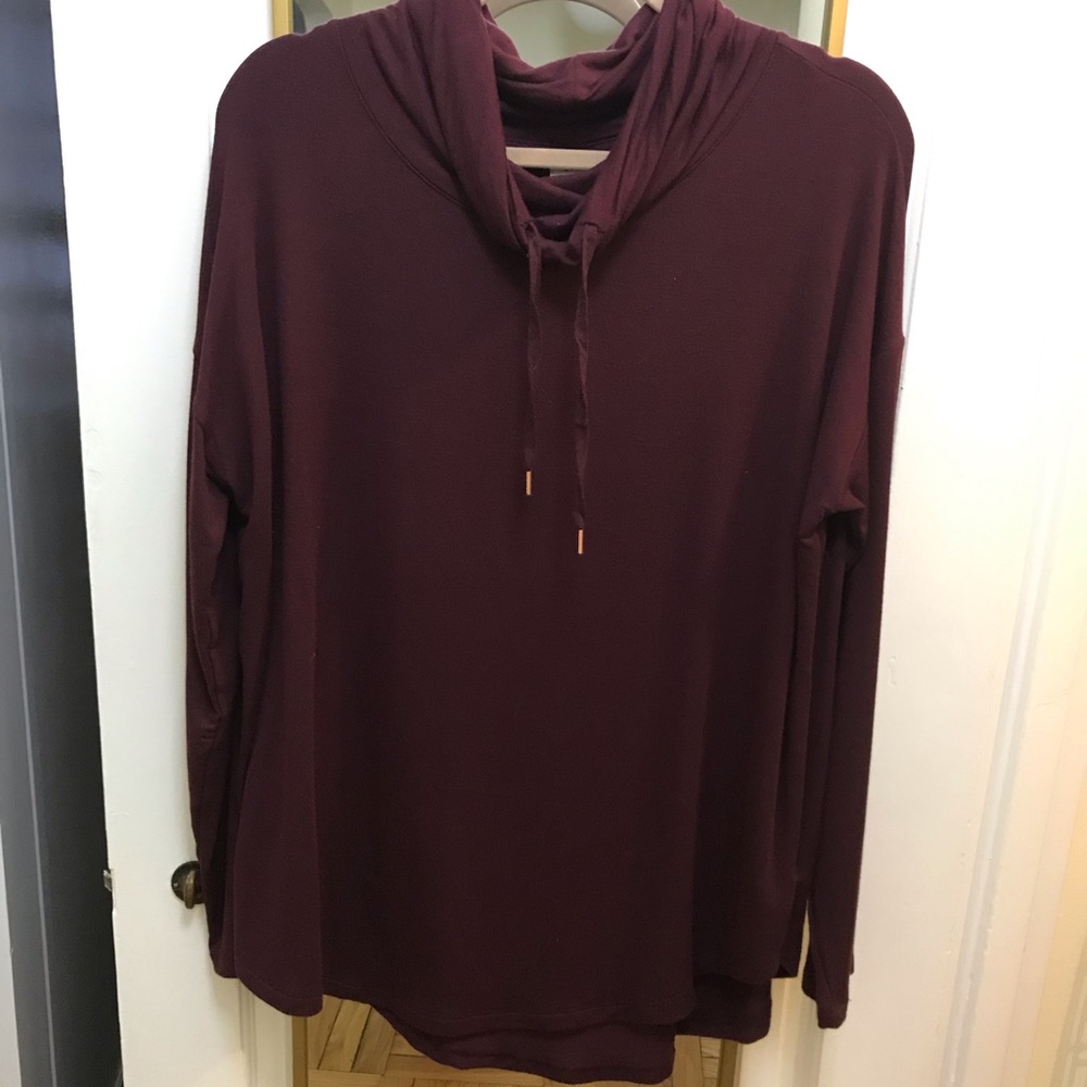 Burgundy cowl neck top
